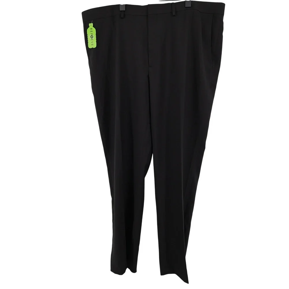 Haggar Perfect Fit‎ Waistband Dress Pants Black Mens 42x32